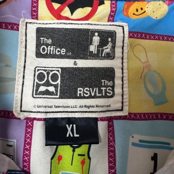 RSVLTS THE OFFICE shirt men XL Rabies Quilt Race for the cure multicolor - Picture 3 of 4